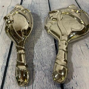 VINTAGE Godinger 1970s Silver Plate Romantic Bow Pattern 2 Piece Vanity Set